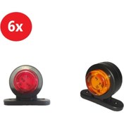 Resim hilalshops Mini Takoz Lamba 12 Ledli 6 Adet (sarı-kırmızı) 
