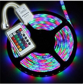 Resim Şerit Led Renkli Rgb Tek Çipli İç Mekan 5 Metre Set Şeffaf 