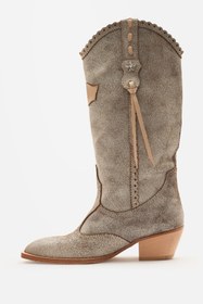 Resim Nobrand El Yapımı Kösele Taban Hakiki Dana Derisi Püsküllü Western Çizme 