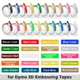 Resim 1 adet 9 mm işaret bandı uyumlu Dymo 3D kabartma etiket bantları, Dymo Etiket Yapıcı Şerit Etiketleme Makinesi için 1610 Motex E101 0.47 "3D Dymo 12965 Etiketleyici Motex E202 E303 Yazıcısı PVC Etiketi 