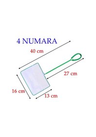 Resim Birevcil 4 Numara Beyaz Akvaryum Balık Kepçesi 16X13X27 40 Cm 