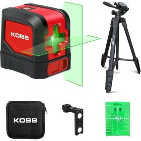 Resim Lidyahan Store KBL91GTP 30 Metre Profesyonel Yatay ve Dikey Otomatik Hizalamalı Yeşil Çapraz Çizgi Lazer Distomat + Tripod, Kırmızı/siyah 