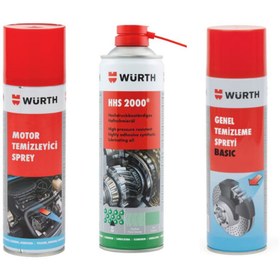 Resim Würth Süper 3'lü Bakım Seti (Motor Temizleme-Hhs 2000 Yağlama-Genel Temizleme) 