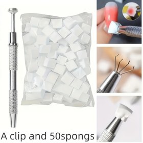 Resim DIY Manikür 50 Küçük Sünger ve Manikür Boyama ve Gradyan Stilleri için Klipsi Olan Kalem. Kalem Tutma Süngeri Aracı. Manikür Severler İçin Hediye | Manikür Stili Yapım Araçları | DIY Manikür Araçları 