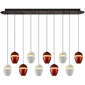 Resim Özcan Aydınlatma 2807-10as-0104 Dris 10'lu Sıralı Sarkıt Beyaz-kahve Mix Kahverengi 