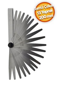 Resim Badem10 Dw Sentil Filler Çakısı 200 Mm (0.05-1.00 MM) Feeler Çakısı Boşluk Ölçme 13 Yaprak 