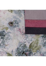 Resim Vizon Kot Mavi Gül Desen Dokuma Dijital Baskılı Petek Kumaş 