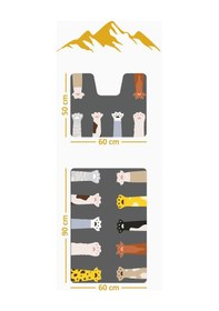 Resim Modern Desenli Dijital Baskı 3 Lü Banyo Paspas Takımı Yıkanabilir Kaymaz Tabanlı Klozet Takımı Klz0027 Renkli 