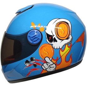 Resim Mts Full Face Motosiklet Çocuk Kaskı K2 Skull Blue Mavi 