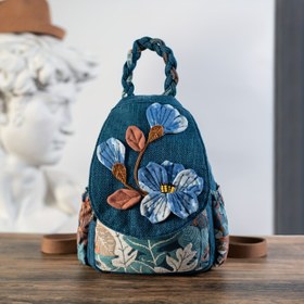 Resim 1 Adet Bohem Mavi Çiçek Desenli Crossbody Sırt Çantası - Ayarlanabilir Askılı, Çok Bölmeli Tasarım, Kadınlar için Dayanıklı Polyester Seyahat, Günlük & Plaj Kullanımı, Plaj Çantası, Şık Aksesuar, Güvenli Kapatma, Çok Yönlü Çanta, Seyahat Gereçleri 