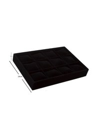 Resim Yerli Üretim Tokyo Model Süet Kumaş Siyah Renk 34/24 Cm Yastıklı Çekmece Içi Saat Ve Takı Kutusu Çok Renkli 