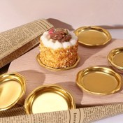 Resim 12 adet Mini Altın ve Gümüş Kek Standları, Pastane ve Pasta Sergisi için Mousse Tatlı Arabaları 