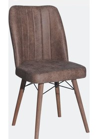 Resim Kaliteli 4 Adet Kare Gold Mutfak Salon Sandalyesi Kahverengi 