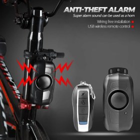 Resim Pengfushop5 USB Şarj Bisiklet Alarmı Güvenlik Ev Sistemi Scooter Alarmı Motosiklet Için Büyük Hırsızlığa Karşı Bisiklet Alarmı Kablosuz Motosiklet (Yurt Dışından) 