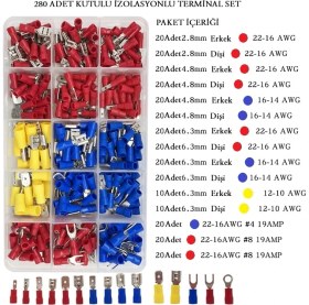 Resim YATE10 280 Parça Kutulu Metal Izolasyonlu Terminal Seti 