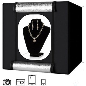 Resim Fototek 40x40cm Ledli Ürün Çekim Çadırı Ayarlanabilir ışık Çadırı 