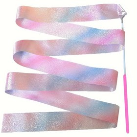 Resim 1 adet Parıldayan Glitter Dans Şeridi - Ritmik Sanat, Jimnastik ve Bale Döndürme için Mükemmel 