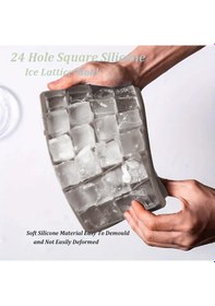 Resim 24'lü Sililkon Kare Buz Kalıbı Kokteyl Meyve Dondurma Sunum 1 Adet Çok Renkli 