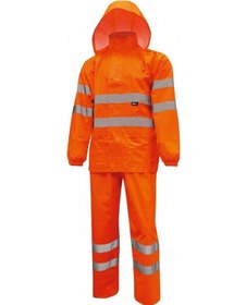 Resim Alt Üst Takım 150d Reflektörlü Yağmurluk Turuncu Sarı 