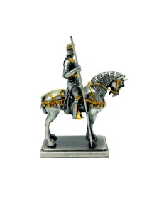 Resim Kurşun Asker Orta Çağ Atlı ve Mızraklı Şövalye | Koleksiyonluk Model Asker | Küçük Insan Figürleri 