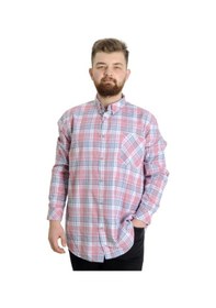 Resim Mode Xl Büyük Beden Erkek Gömlek Ekose Uzun Kollu 23300 Koyu Pembe 001 