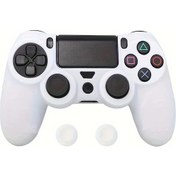 Resim Willowhaven Sony Ps4 Slim Pro Dualshock 4 Beyaz Silikon Kılıf Ve 2 Joystick Başlığı Koruyucu 