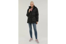 Resim Kinetix W-Bella Coat 2pr Siyah Kadın Uzun Kaban 
