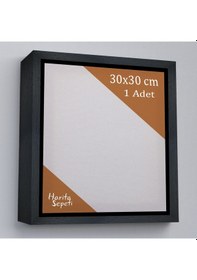 Resim Siyah Çerçeveli Tuval 30 x 30 CM Kare Profesyonel %100 Pamuk Boş Tablo 