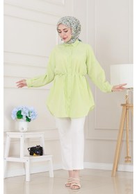 Resim Sevitli Önü Ekli Bol Kalıp Tunik-sarı-5205 Sarı 