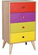 Resim Rainbow 4 Çekmeceli Şifonyer - Sonoma-renkli 60x104x45 Cm Gxyxd 