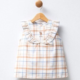 Resim U.s. Polo Assn. Kız Bebek Ekose Elbise Beyaz Usb2379 Çok Renkli 