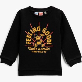Resim Erkek Bebek Mickey Mouse Baskılı Sweatshirt Bisiklet Yaka Lisanslı 