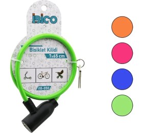 Resim Timion Anahtarlı Eko - Ince Plastik Kafa Bisiklet Kilit Çelik Tel Renkli Kılıf 7MMX65CM (5148) 