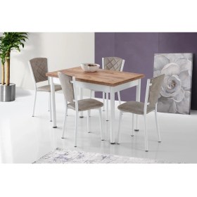Resim Erezoğulları Mobilya Smart Açılır Mutfak Masası ve 4 Adet Sandalye Takımı 70 x 110 cm 