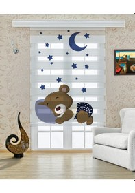 Resim Perdecizade Enxboy Uykucu Ayı Dijital Baskılı Zebra Perde-cocuk Odası-stor Perde Renkli 