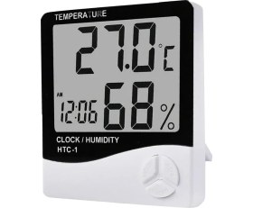 Resim Microcase Dijital Termometre Sıcaklık ve Nem Ölçer Masa Saati Higrometre-AL4562 