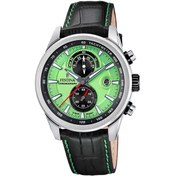 Resim Festina F20695/3 Timeless Chronograph Quartz Deri Siyah Yeşil Kadran 10 Atm 44 Mm Erkek Kol Saati 