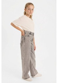 Resim Defacto Kız Çocuk Straight Wide Geniş Paça Jean Pantolon G4943a825aunm18 Gri-nm18 