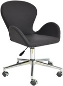 Resim Mobilyakeyfi Bürocci Roberta Metal Ayaklı Çalışma Koltuğu-Gri Deri-2069A0125 