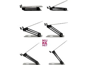 Resim Leaf Shop 2 Tüm Modellerle Uyumlu Metal Kolay Ayarlanır Katlanabilir Siyah Laptop Standı Yükseltici Laptop Sehpası 
