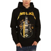 Resim Bant Giyim - Metallica Gitar Siyah Kapüşonlu Sweatshirt 