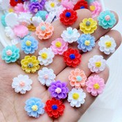 Resim 30-40 adet 1.2cm/0.471in Gül Reçine Çiçekler Scrapbooking DIY Takı El Sanatları Dekoratif Aksesuarlar için 