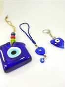 Resim cuaderno El Yapımı Nazar Boncuğu Seti Ev Duvar Dekoru Kalp Anahtarlık Araba Süsü Dikiz Ayna Süsü Hediyelik 