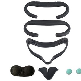 Resim Oculus Quest 2 İçin 6 Adet/takım Vr Aksesuarının Dokunmatik Kontrol Cihazıyla Değiştirilmesi Tutma Kapakları/göz yüz çerçeve lens Kapağı - Siyah 