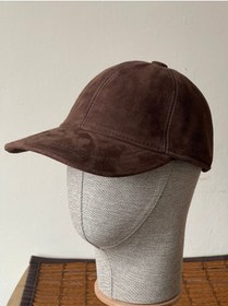 Resim %100 Hakiki Süet Deri Şapka Spor Şapka Cap Kep Süet Şapka Deri Şapka Güderi Ayarlanabilir Ölçü Kahverengi 