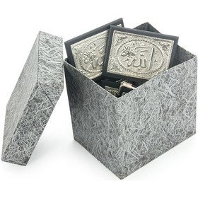 Resim Gümüş Kaplamalı Rahleli Mini Kuranı Kerim Büyük Boy 