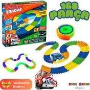 Resim Magic Trucks 168 Parça Raylı Pist - Raylı Araç Oyuncak - Tren Set 