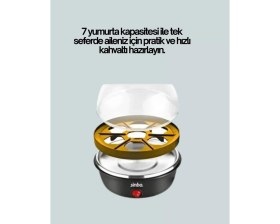 Resim Asiltech 7 Yumurta Kapasiteli Buharlı Yumurta Pişirme Cihazı Sesli Uyarılı 