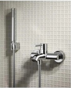 Resim Modern Tasarımlı Banyo Bataryası - Krom Kaplama 