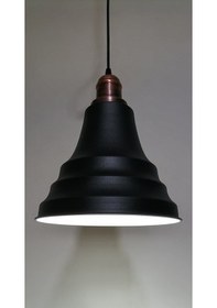 Resim Riolight Retro Siyah Içi Beyaz Tekli Metal Sarkıt Çap:23Cm (538286499) 